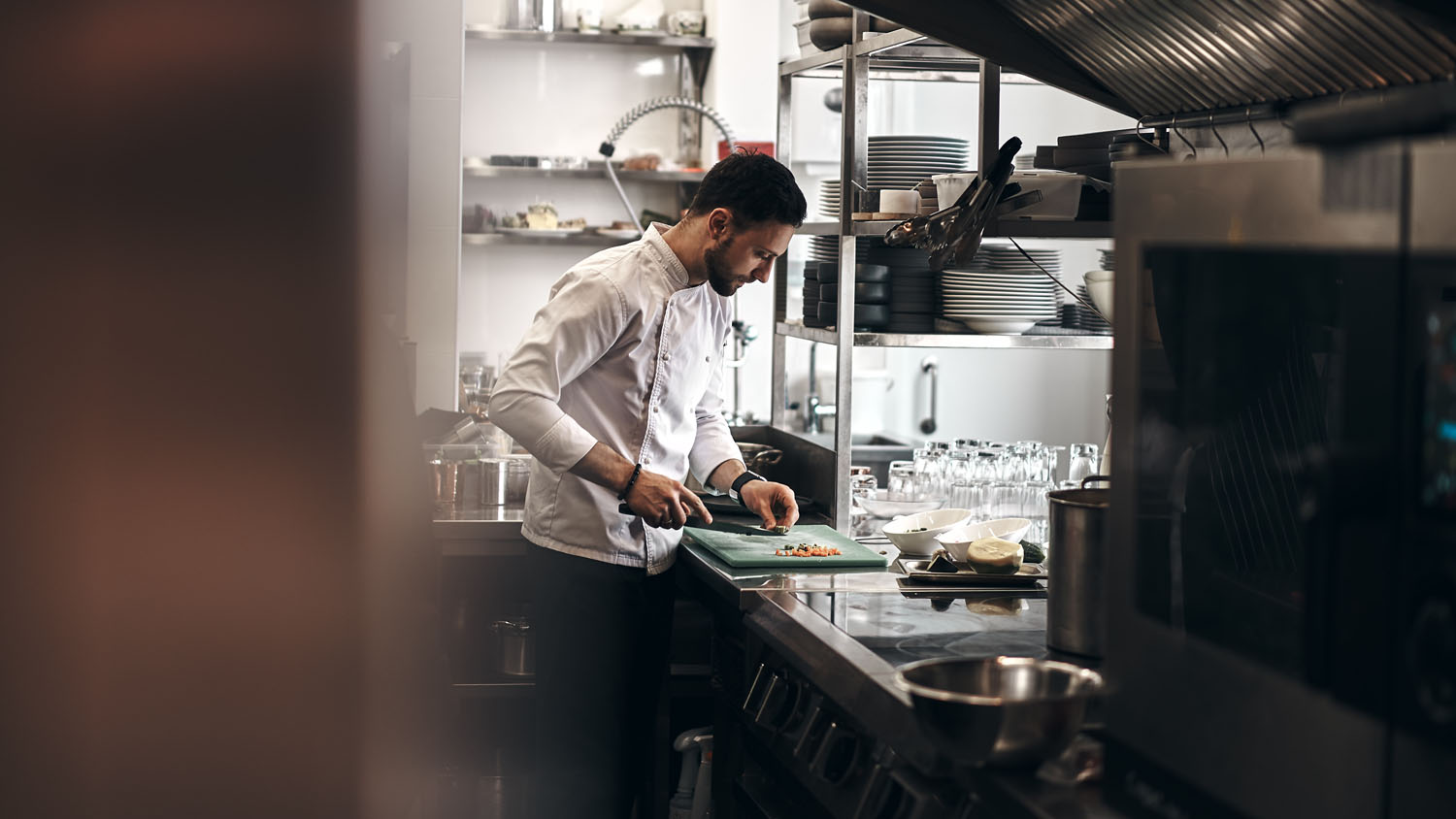 A chef in a kitchen